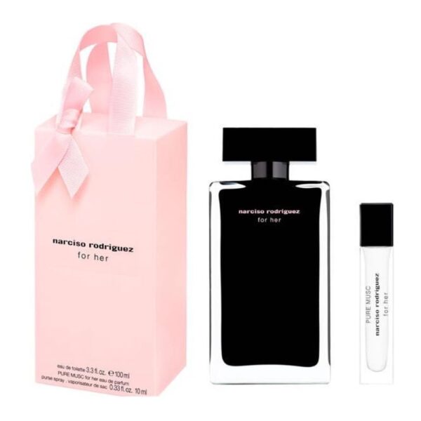 NARCISO RODRIGUEZ EDT 100ML PURE MUSC EDP 10ML TRAVEL SET FOR